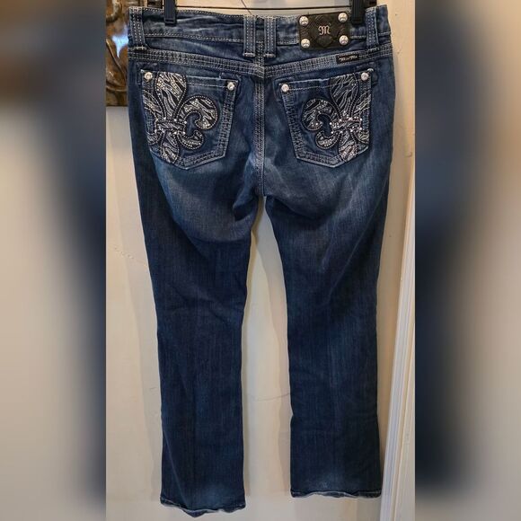 Miss Me Blue Boot Cut Jeans with Embellished Pockets 29x32 - Picture 5 of 5